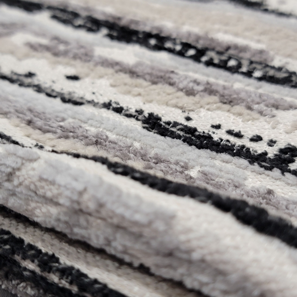 Modern Textured Striped Throw Pillow Covers Set of 2 Black Gray Cream 19”x19” - Picture 9 of 16